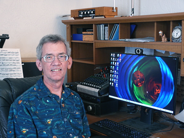 James R Hardin at desk