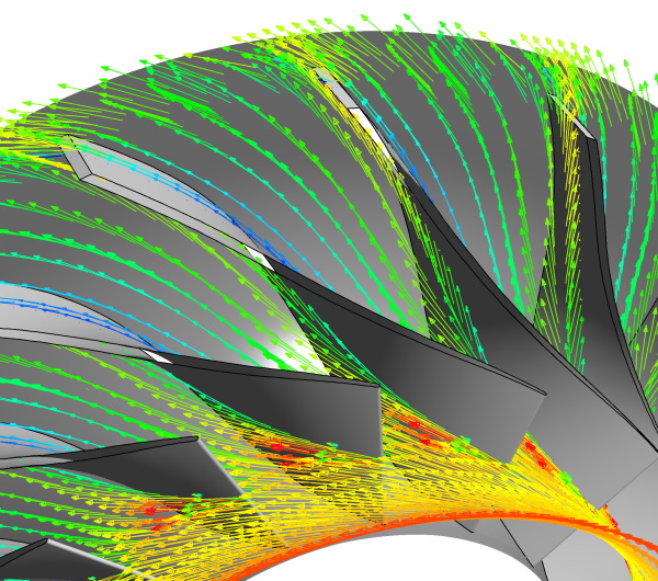 Fluid flow in compressor